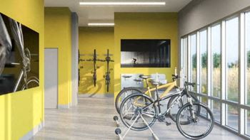Cycle center with work station and storage
